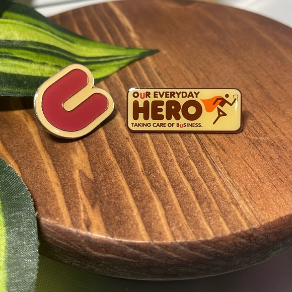 Vintage “Our Everyday Hero” Employee Recognition Pin – Retro Work Vibes Dunkin - Picture 1 of 2